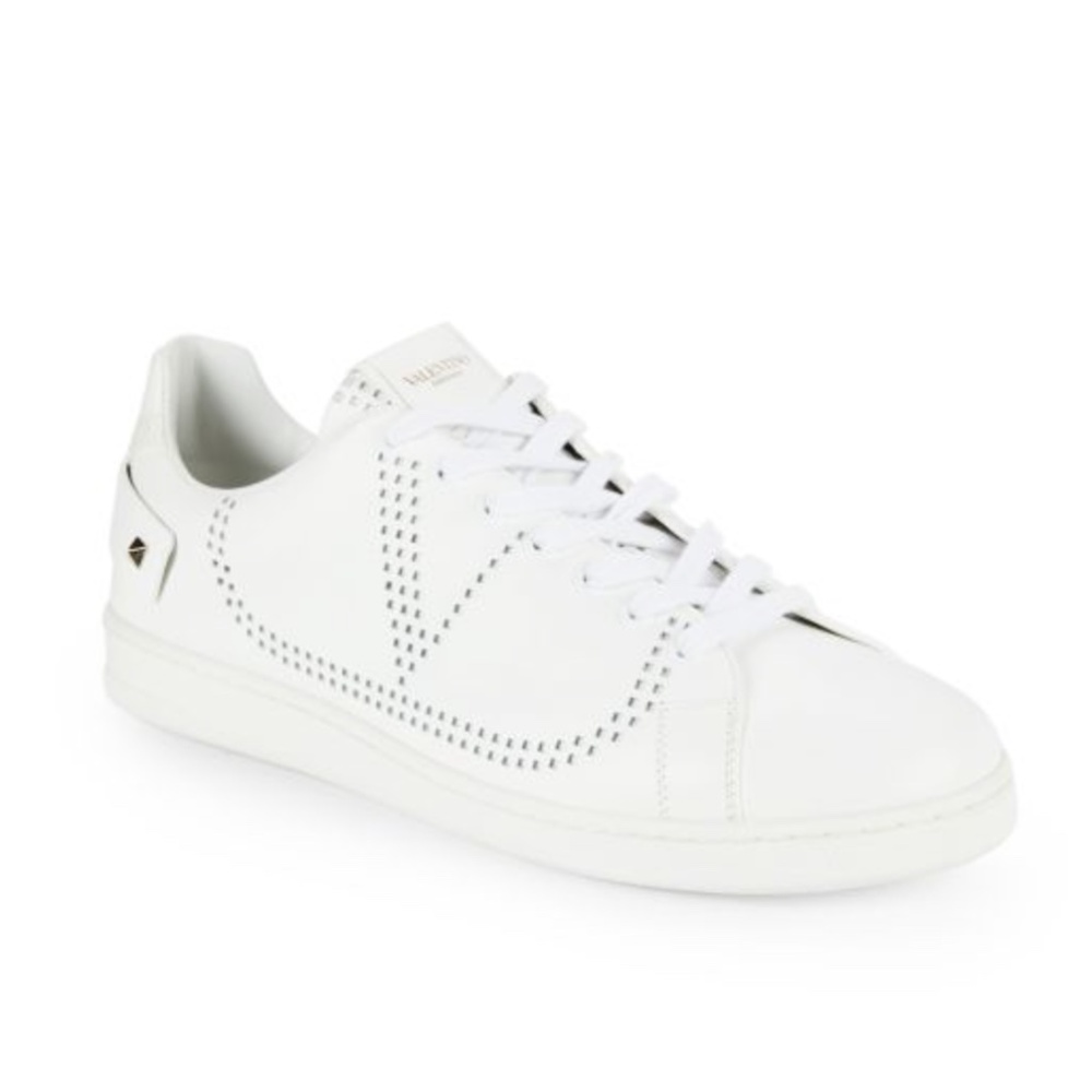 NIB $690 Valentino Backnet Perforated Sneaker in White - 11.5US / 41.5!